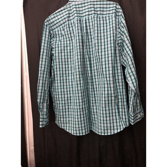 Duluth Trading Men’s X-Large Button Down Oxford Wrinkle Fighter Green Plaid - Picture 5 of 6